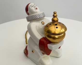 1920s Art Deco ceramic Pierrot lamp antique