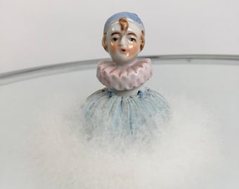 1920s half doll swansdown powder puff antique vintage