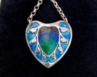 Antique pendant silver and enamel Art Nouveau