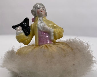 1920s half doll on swansdown powder puff antique