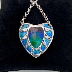 Antique pendant silver and enamel Art Nouveau