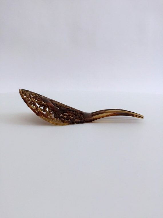 Celluloid antique hair comb - image 8