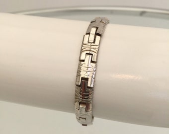 Bracelet Moderniste En Argent Massif - Design Années 60/70 - État Parfait - N°2