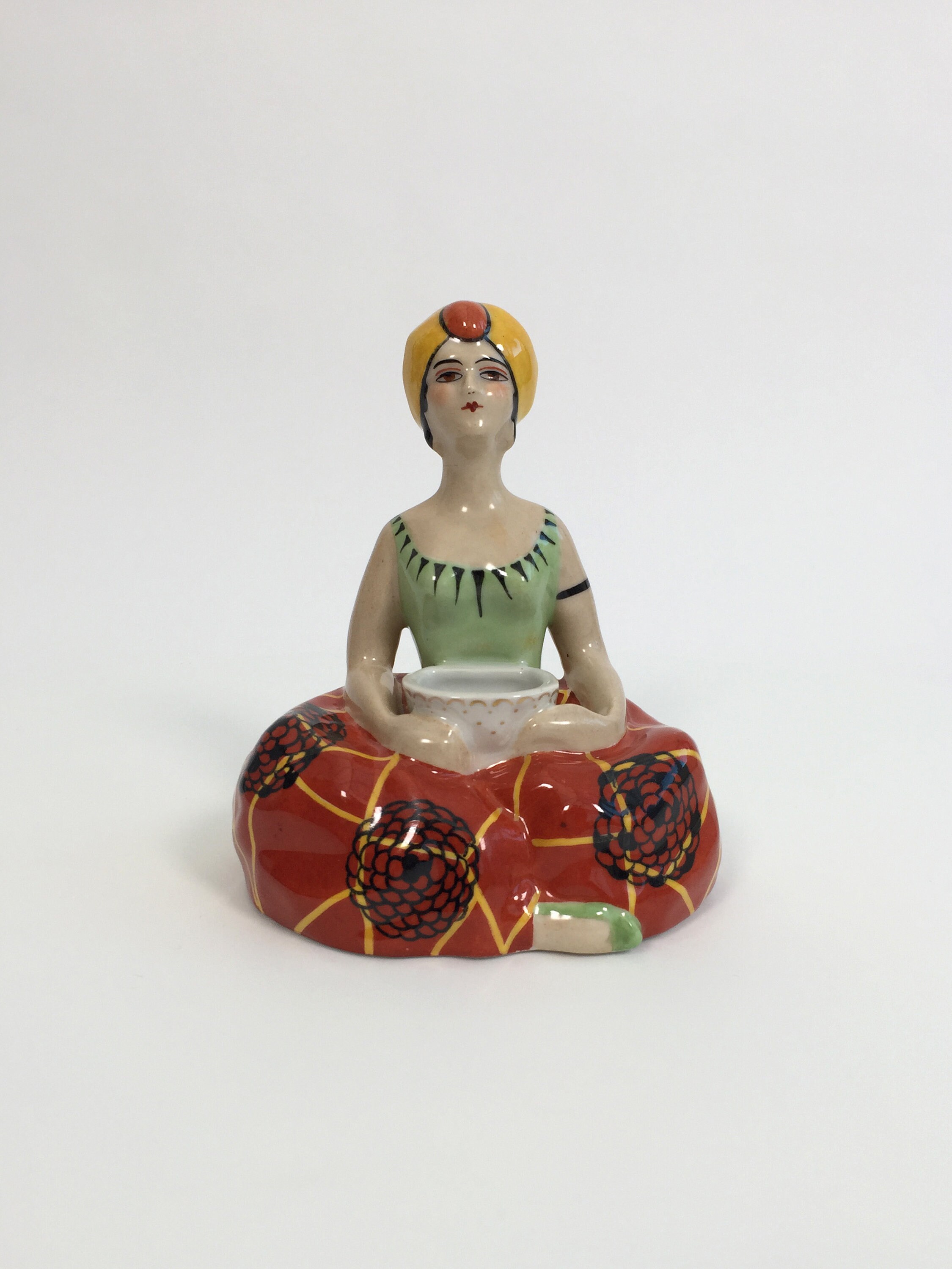 Image of 1920S Art Deco Ceramic Henri Delcourt Incense Burner Antique