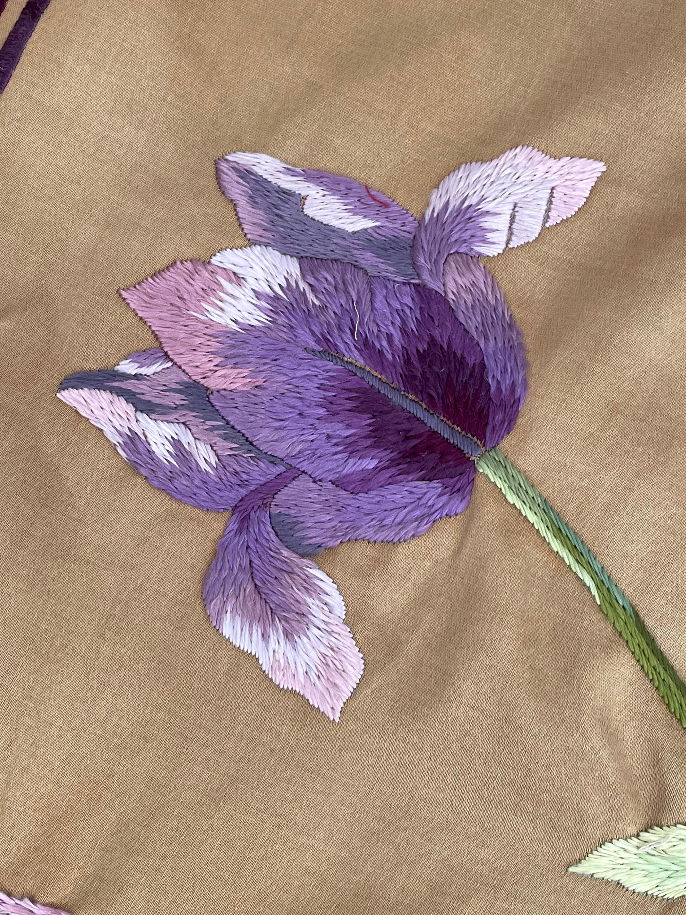 Vintage Embroidered Floral Wall Hanging Textile Panel Etsy UK