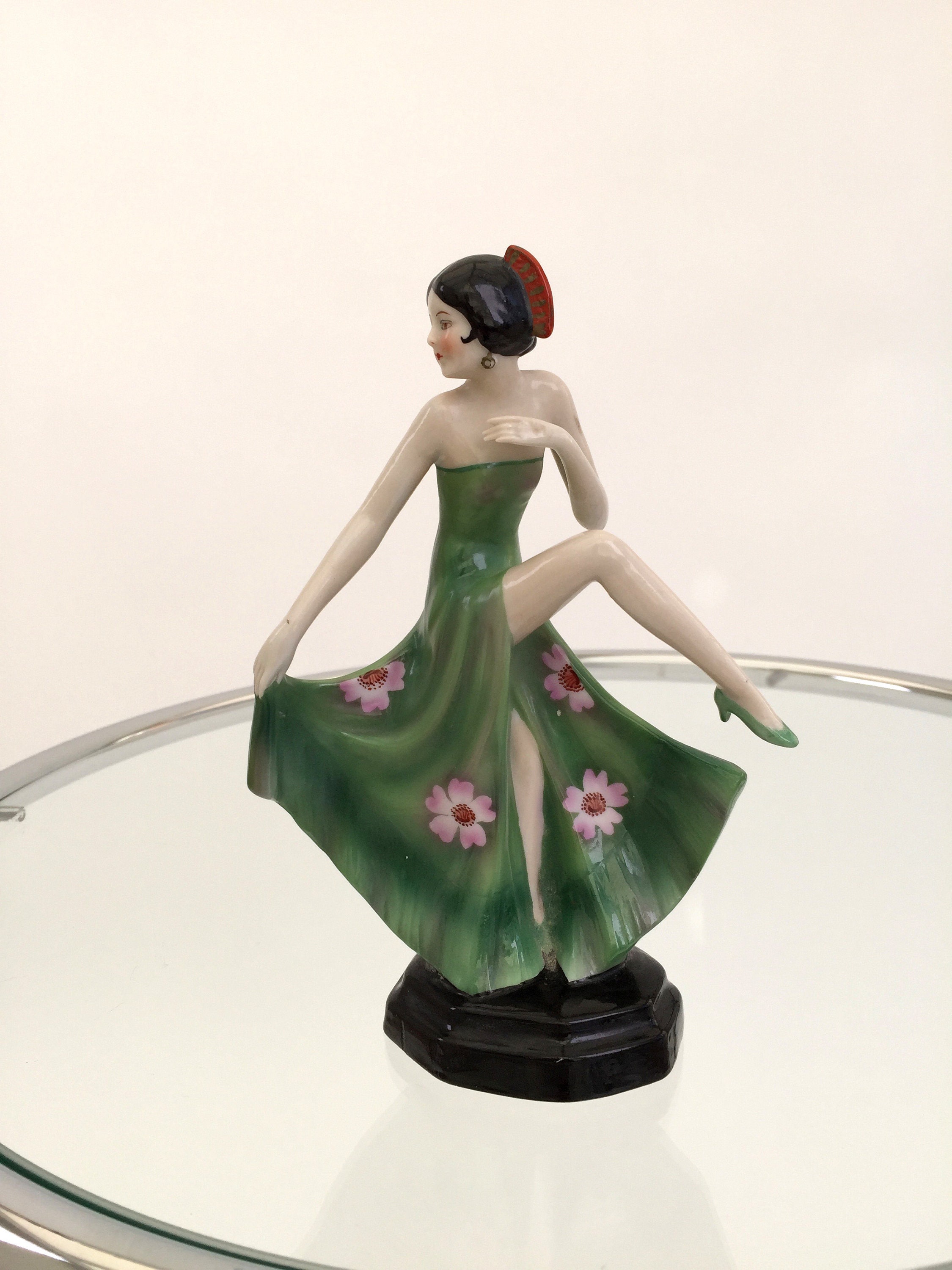 Image of 1920S Ceramic Lady Art Deco Dancer Vintage Antique