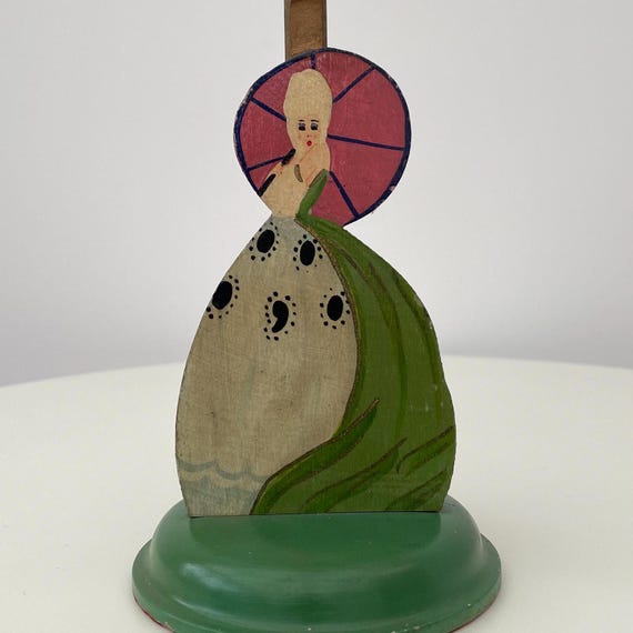 Antique Art Deco Flapper Hat Stand Display Figural Ladies Head 1920s Antique Art Deco FLAPPER HAT STAND Display Figural Ladies  main image 3