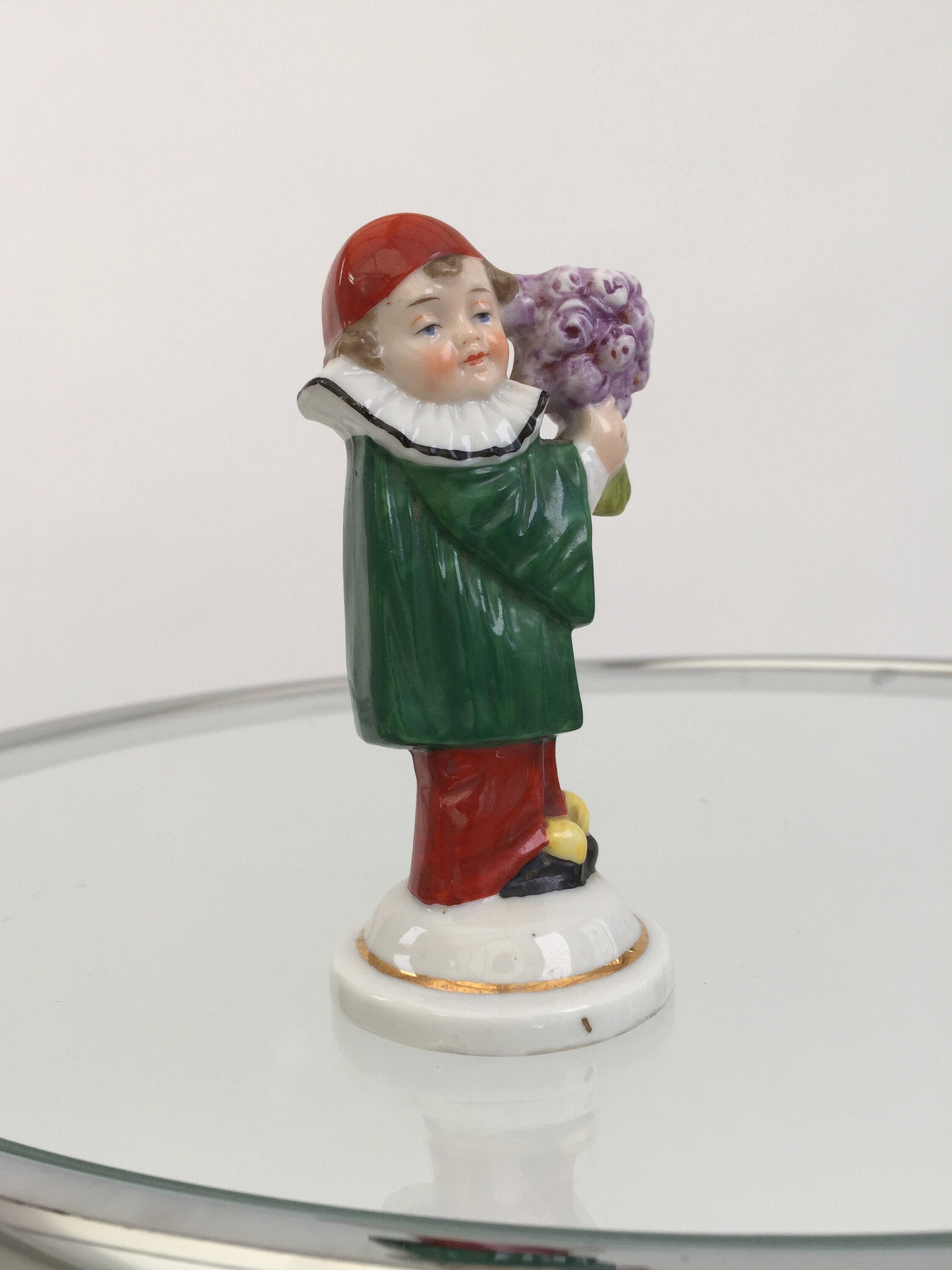 Image of 1920S Sitzendorf Ceramic Pierrot Figure Art Deco Vintage Antique