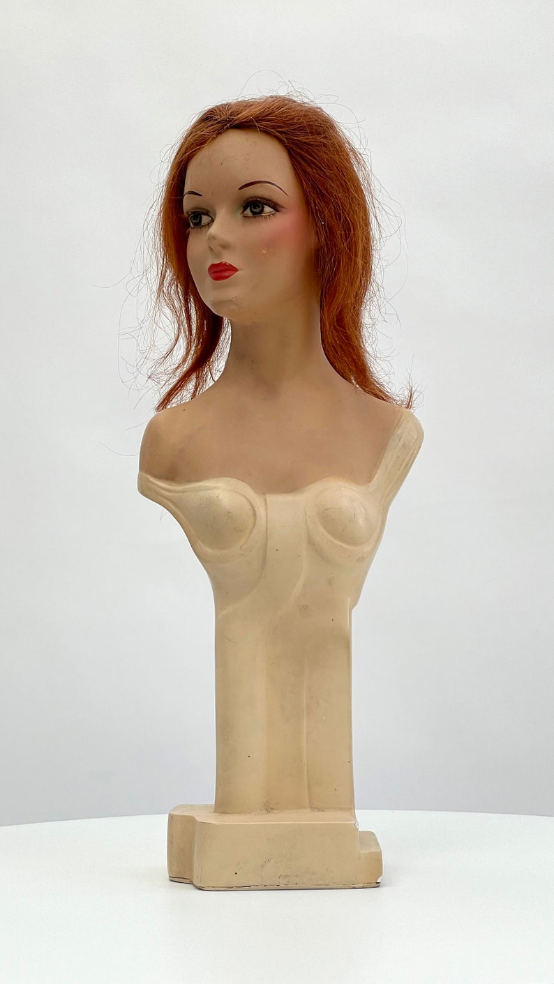 National products 1930s shop counter display mannequin lady Art Deco Popularity antique bust