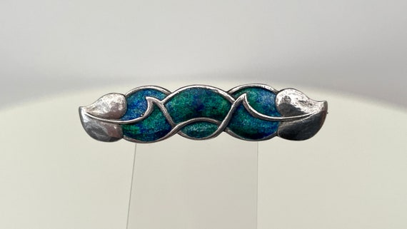 Antique silver and enamel brooch Arts and Crafts … - image 6