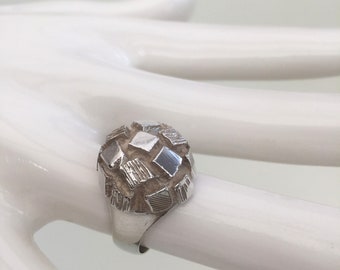 1970s modernist silver ring vintage