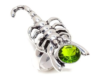 Peridot Gemstone Handmade 925 Sterling Silver Jewelry Ring Size 6 *Gemstone *Statement *Bridal *Wedding *Natural *Thin *Gift For Her