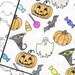 Printable Coloring Page Halloween Shapes Spooky Kids - Etsy