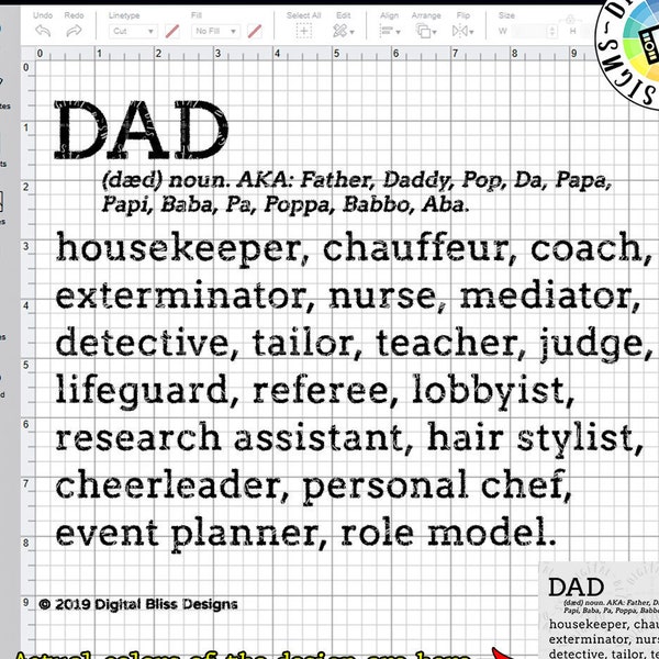 SVG, Dad, Definition, Jobs, Role Model, Fathers Day SVG, Cut File, Clip Art, Line Art, Template