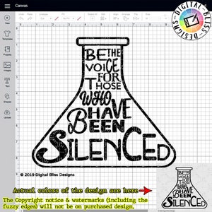 SVG, Sei die Stimme für diejenigen, die zum Schweigen gebracht wurden, Schnittdatei, Clip Art, Line Art, Vorlage