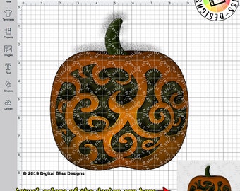 SVG, Smokey Pumpkin, Autumn, Fall, Halloween, Cut File, Clip Art, Template, Hand Drawn, Illustration, PNG
