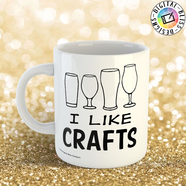 Download SVG I Like Crafts Craft Beer Beer Glasses Cut File Clip | Etsy