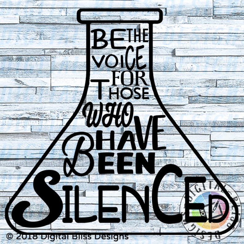 SVG, Be the Voice for Those Who Have Been Silenced, Cut File, Clip Art, Line Art, Template image 2