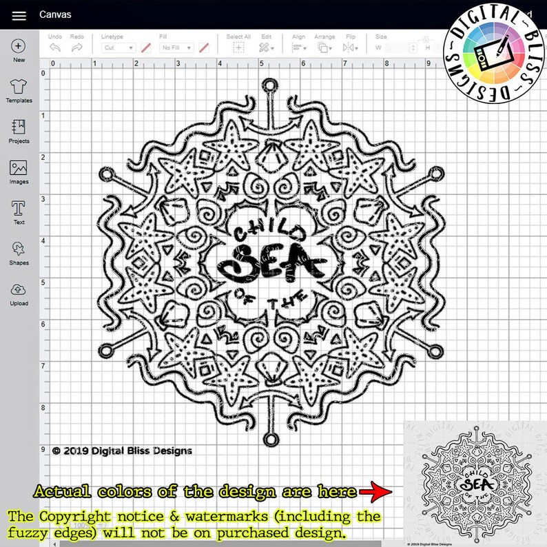SVG, Child of the Sea 2, Cut File, Clip Art, Line Art, Template image 1