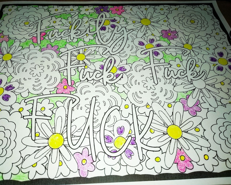 Adult Coloring Page Cuss Swear Word Rude Obscene - Etsy