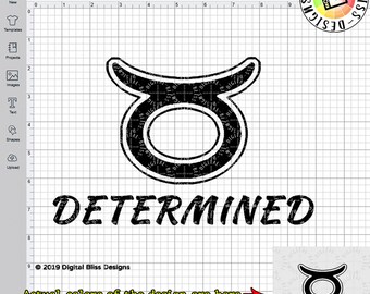 SVG, Taurus Determined Zodiac, Cut File, Clip Art, Line Art, Template