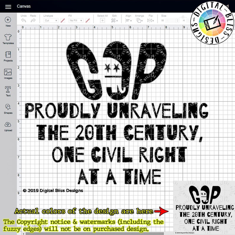 SVG, GOP, Proudly Unraveling the 20th Century, One Civil Right At A Time, Cut File, Clip Art, Line Art, Template image 1