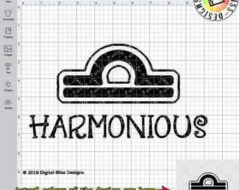 SVG, Libra Harmonious Zodiac, Cut File, Clip Art, Line Art, Template