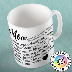 SVG, Definitions, Mom, Mother, Mommy, Mama, Cut File, Clip Art, Line Art, Template Mom03 image 3