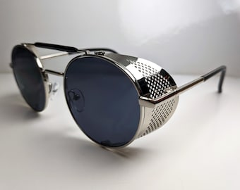 Steampunk Sunglasses Metal Goggles, Goth, Punk, Cyberpunk, 4 available colors