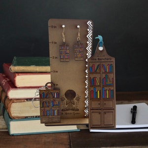 The BOUGIE BOOKWORM Set Bookmarks, Earrings & Keychains GIFTS for Bookclubs, Readers, Book Lovers, Teachers, Authors, Publishers image 1