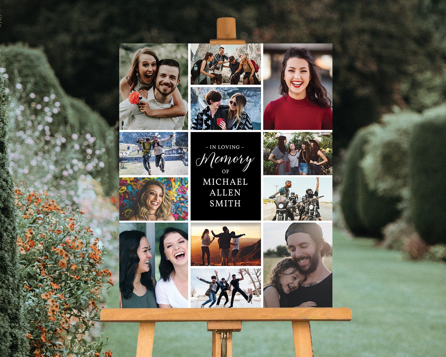 Funeral Photo Collage Poster Picture Collage Sign Etsy