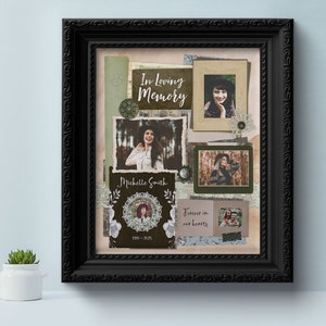 Funeral Poster Antique Vintage Scrapbook Memorial Display Board Welcome ...