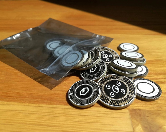 Credit/Advance Set. Netrunner Compatible Fan-Made (Cyberpunk / Techy / Sci-Fi / Crypto Currency Tokens)