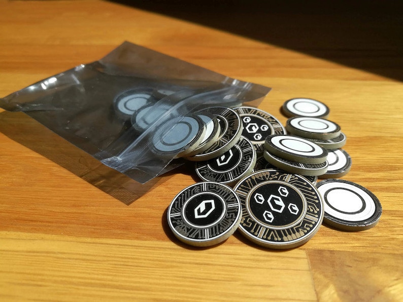 Credit/Advance Set. Netrunner Compatible Fan-Made (Cyberpunk / Techy / Sci-Fi / Crypto Currency Tokens)