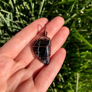 Iolite Crystal Necklace. Iolite Wire Wrapped Pendant. Wire Wrapped Crystal Necklace. Gemstone Necklace. Crystal Jewelry.