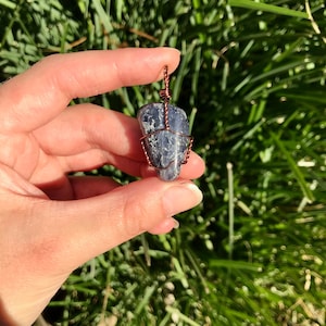 Iolite Crystal Necklace. Iolite Wire Wrapped Pendant. Iolite Pendant Necklace. Crystal Jewelry. Gemstone Necklace. Wire Wrapped Crystal.