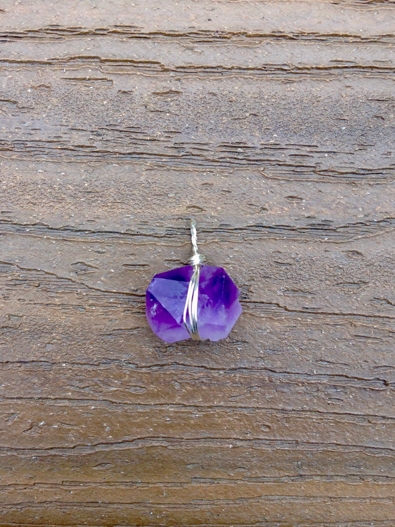 Wire Wrapped Crystal Amethyst Pendant Wire Wrapped Pendant Amethyst Wire Wrapped Pendant Amethyst Necklace Crystal Pendant.