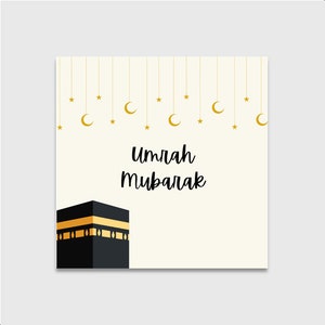 Umrah Mubarak Cartão Comemorativo | Umrah | Meca | Kaabah Cartão Comemorativo | Mubarak na Umrah | Islã | Meca | Cartão islâmico
