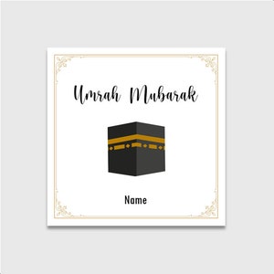 Cartão personalizado de Umrah Mubarak de <br> Entrega Rápida? Umrah | Meca | Kaabah Cartão Comemorativo | Mubarak na Umrah | Personalizado