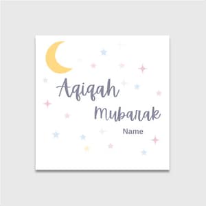 Biglietto di auguri personalizzato Aqiqah Mubarak / Aqiqah Mubarak / Mubarak / Biglietto di auguri / Bambino / Biglietto neonato / Biglietto bambino musulmano / Personalizzato