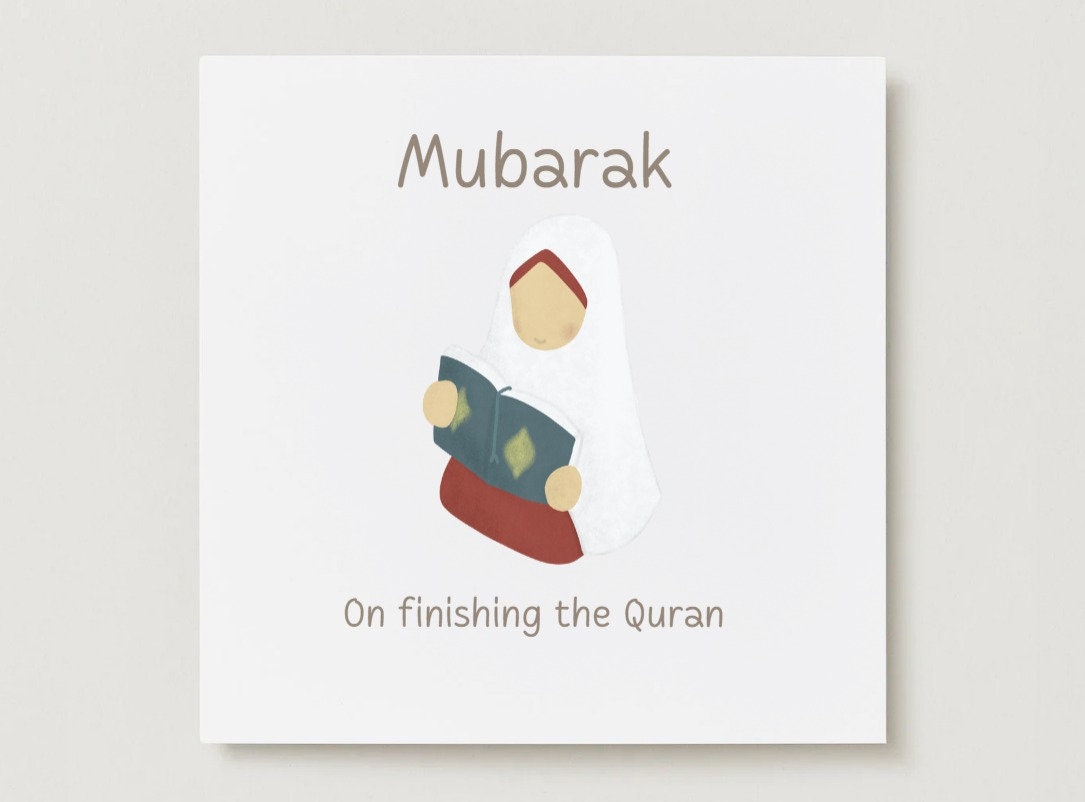 Quran Completion Greeting Card Congratulations Mubarak on Finishing