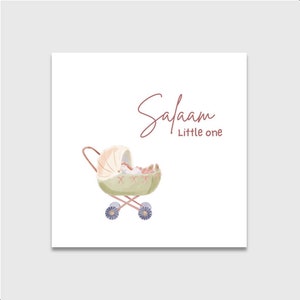 Biglietto di auguri Salaam little one / Mubarak / Biglietto di auguri / Bambino / Biglietto neonato / Biglietto bambino musulmano / Personalizzato