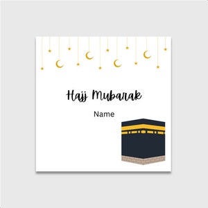 Cartão personalizado de Hajj Mubarak de <br> Entrega Rápida? Hajj | Meca | Kaabah Cartão Comemorativo | Mubarak no Hajj | Hajj Mubarak | Hajjii | Personalizado | Cartão Islâmico