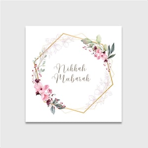 Nikkah Mubarak - Cartes pour occasion de mariage | Nikkah | Mariage islamique | Shaadi | Dugun | Nikkah islamique | Mariage | Réception | Jeune marié