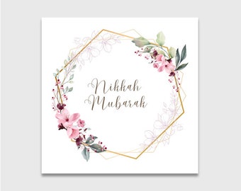 Nikkah Mubarak - Cartes pour occasion de mariage | Nikkah | Mariage islamique | Shaadi | Dugun | Nikkah islamique | Mariage | Réception | Jeune marié