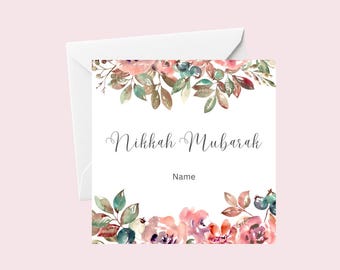 Personalisierte Nikkah Mubarak Grußkarte | Hochzeitskarten | Islamische Hochzeit
