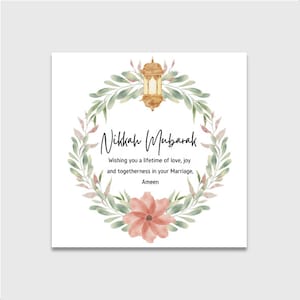 Nikkah Mubarak - Cartões para ocasiões de casamento | Nikkah | Casamento Islâmico | Shaadi | Dugun | Nikkah islâmico | Casamento | Recepção | Recém-Quarta