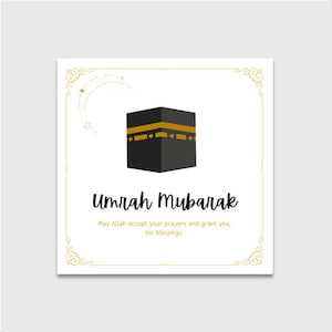 Umrah Mubarak Cartão Comemorativo | Umrah | Meca | Kaabah Cartão Comemorativo | Mubarak na Umrah | Cartão muçulmano | Cartão comemorativo