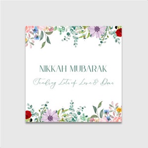 Nikkah Mubarak - Cartes pour occasion de mariage | Nikkah | Mariage islamique | Shaadi | Réception de mariage à Nikkah | Mariage musulman | arabe | Arabe