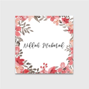 Nikkah Mubarak - Bruiloft gelegenheidskaarten | Nikka | Islamitische bruiloft | Shaadi | Nikkah-huwelijksreceptie | Islaam | Moslim bruiloft
